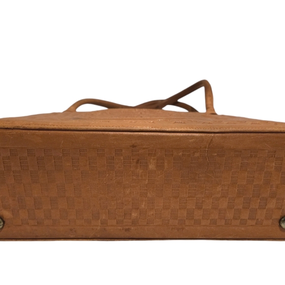 Vintage Mexican Hand Tooled Leather Purse Handbag Cowhide Western 1970s - Picture 8 of 15